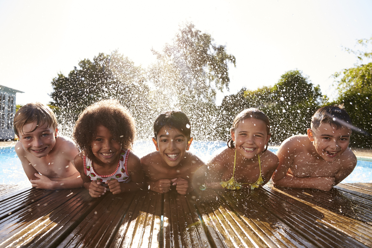 kids playing in pool