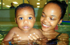 Mom and baby swim class