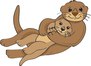 character_12 mother and child otter on back